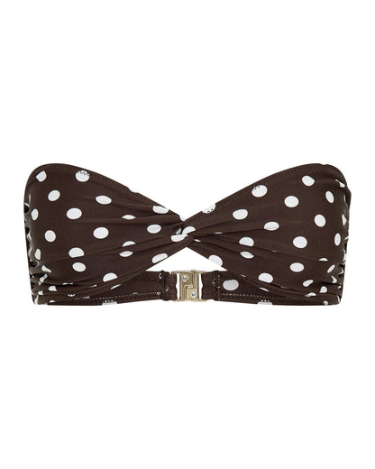 Positano Top Chocolate Polka