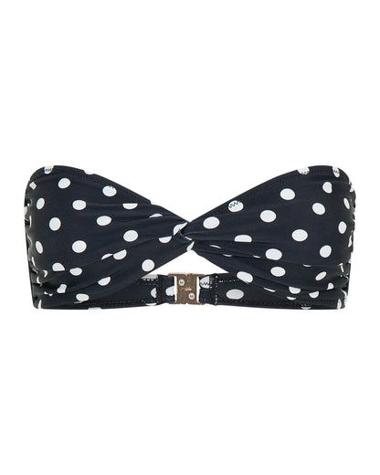 Positano Top Black Polka