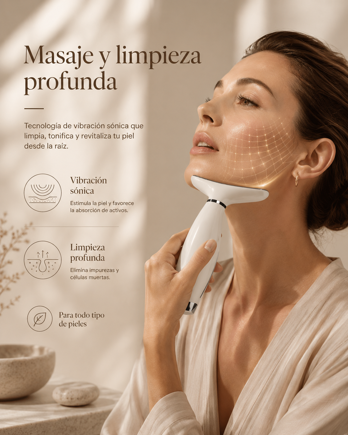 Masajeador Cervical y Facial LED