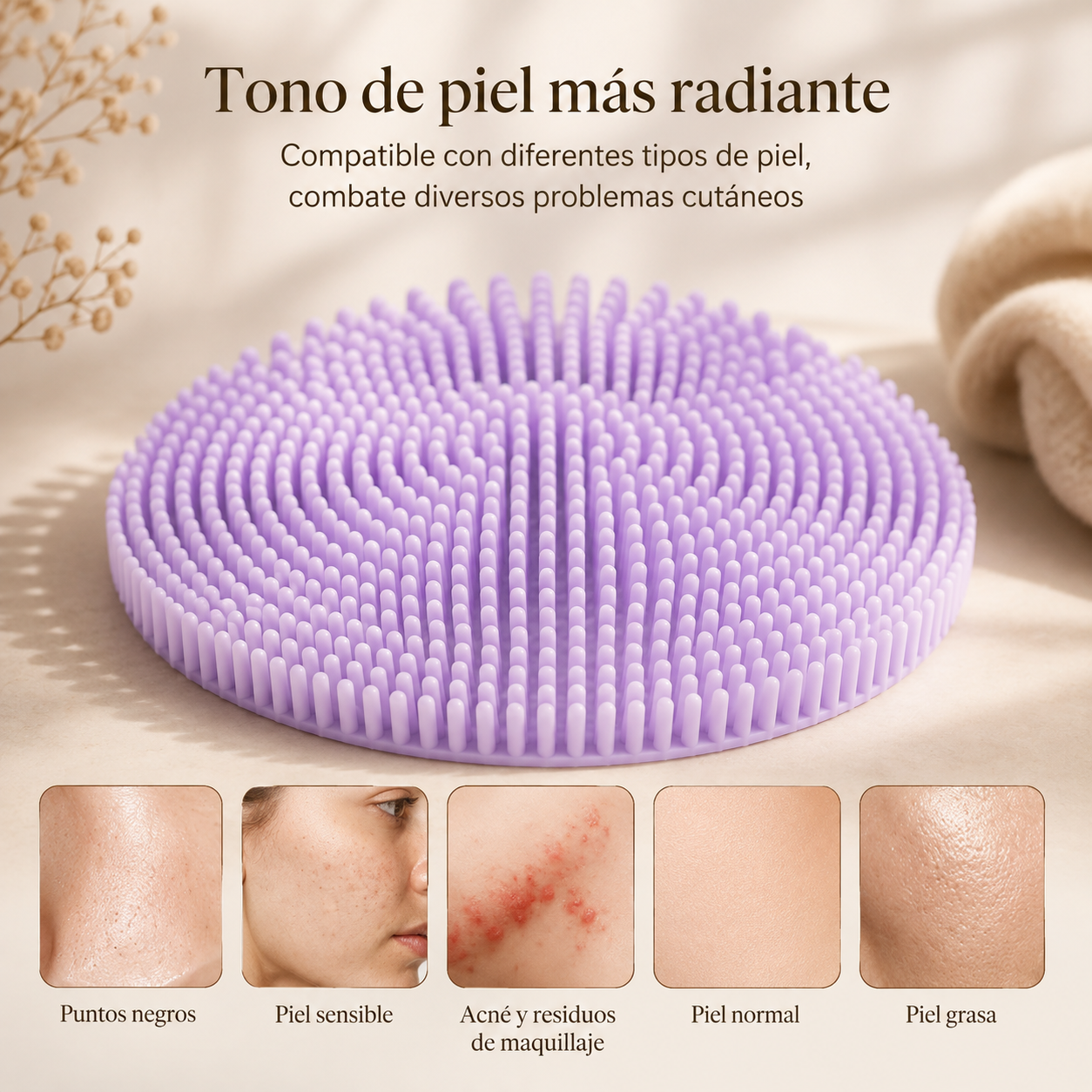 Cepillo exfoliante facial