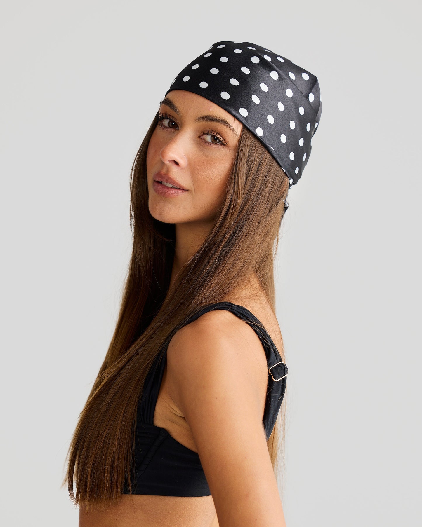 Havana Head Scarf Black Polka