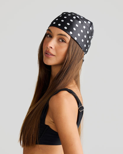 Havana Head Scarf Black Polka